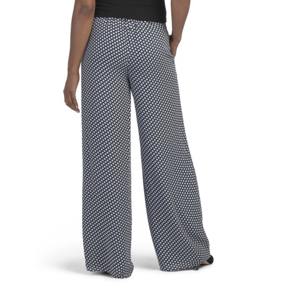 THEORY sapphire Drawstring Waist Geo Print Pants - Picture 2 of 2